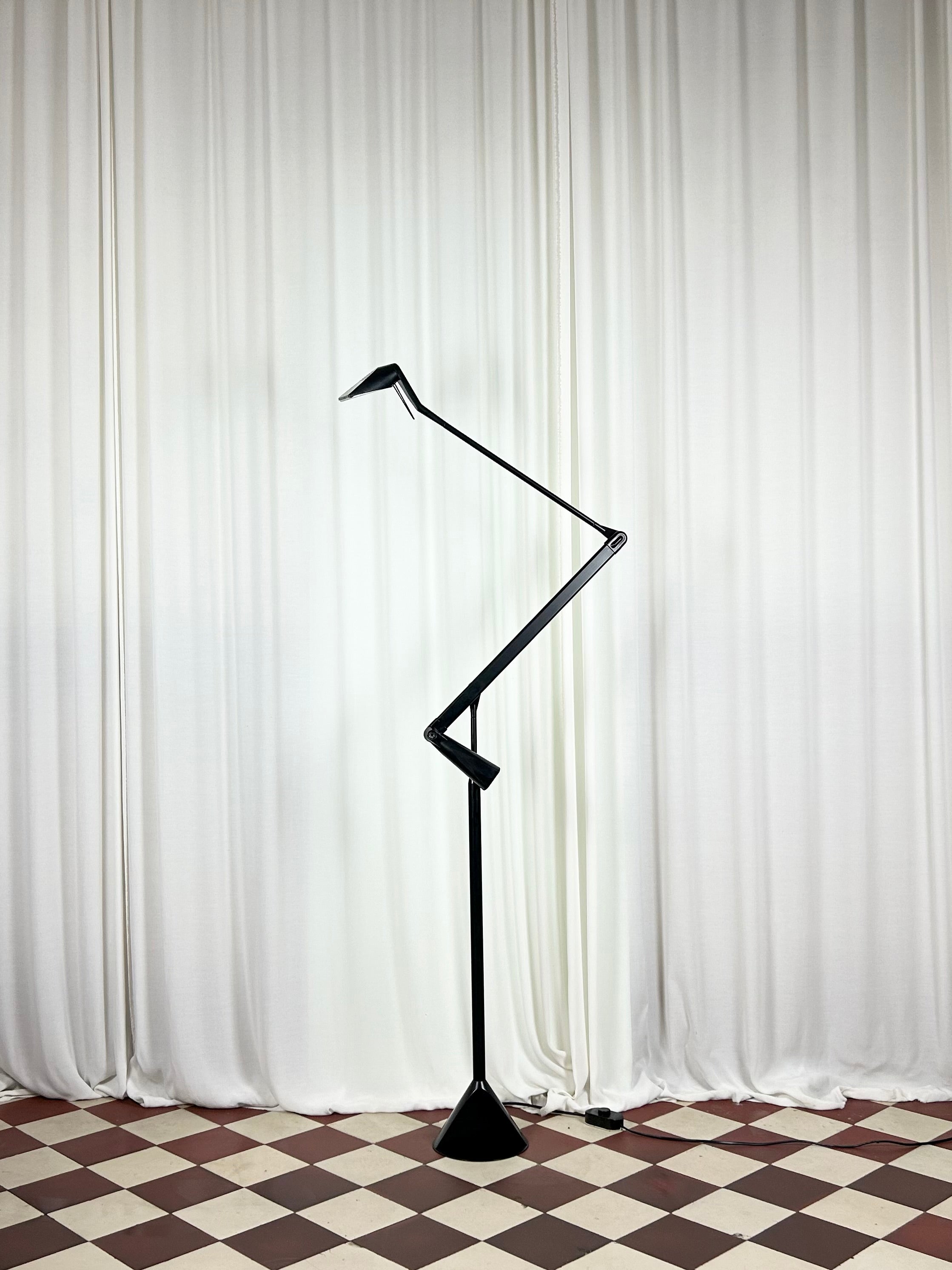 Zelig Terra Floor Lamp in black by Walter Monici for Lumina, 1980s