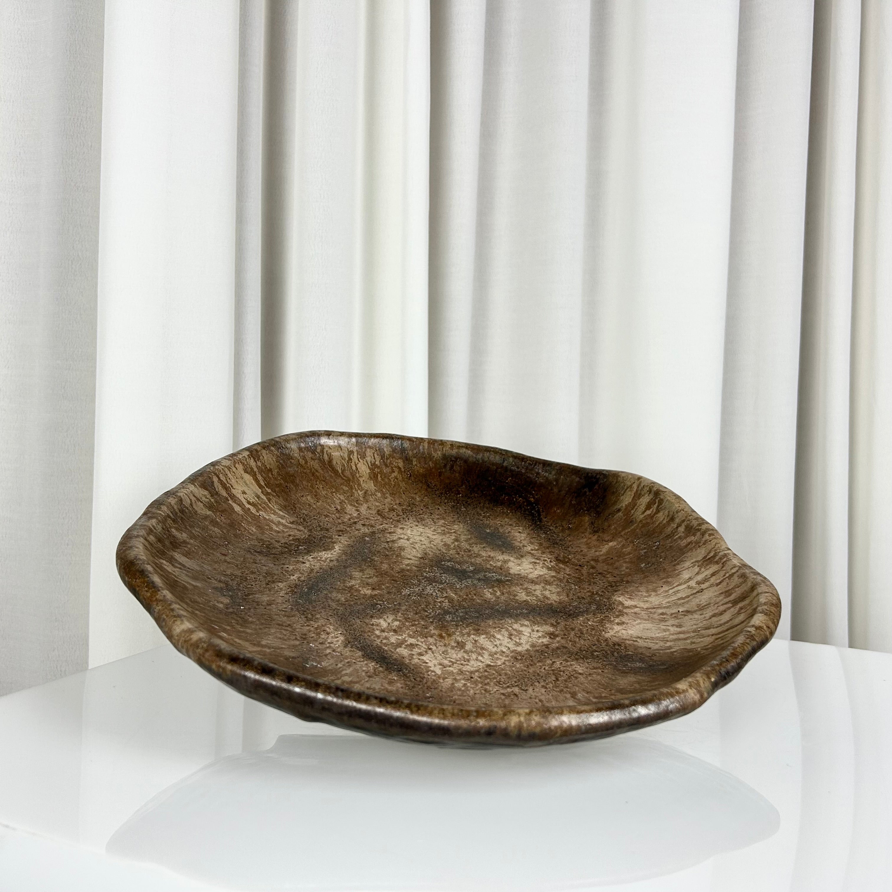 Large Brown Vintage Bowl by Ruscha