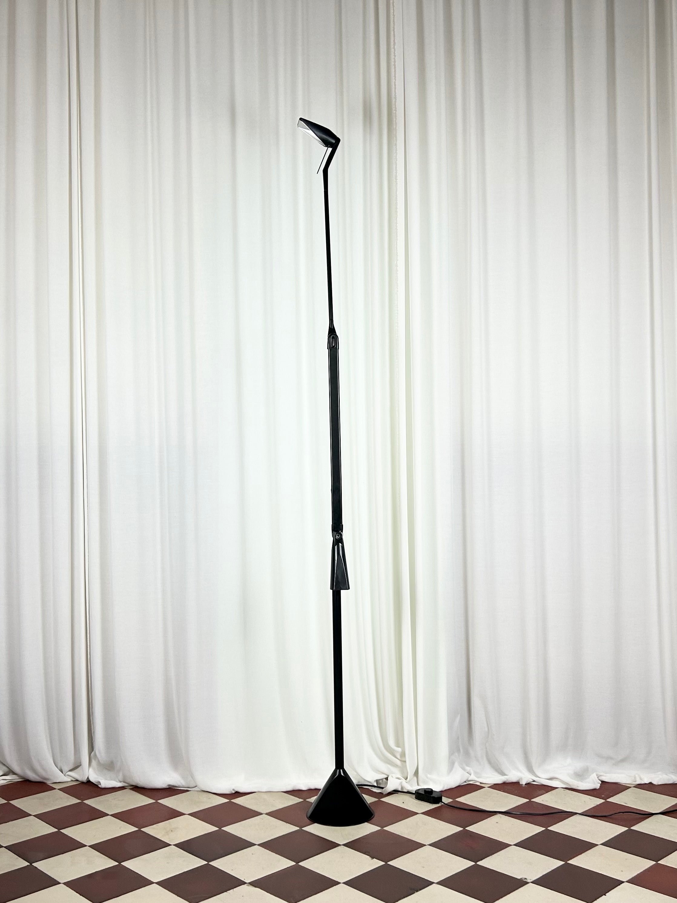 Zelig Terra Floor Lamp in black by Walter Monici for Lumina, 1980s