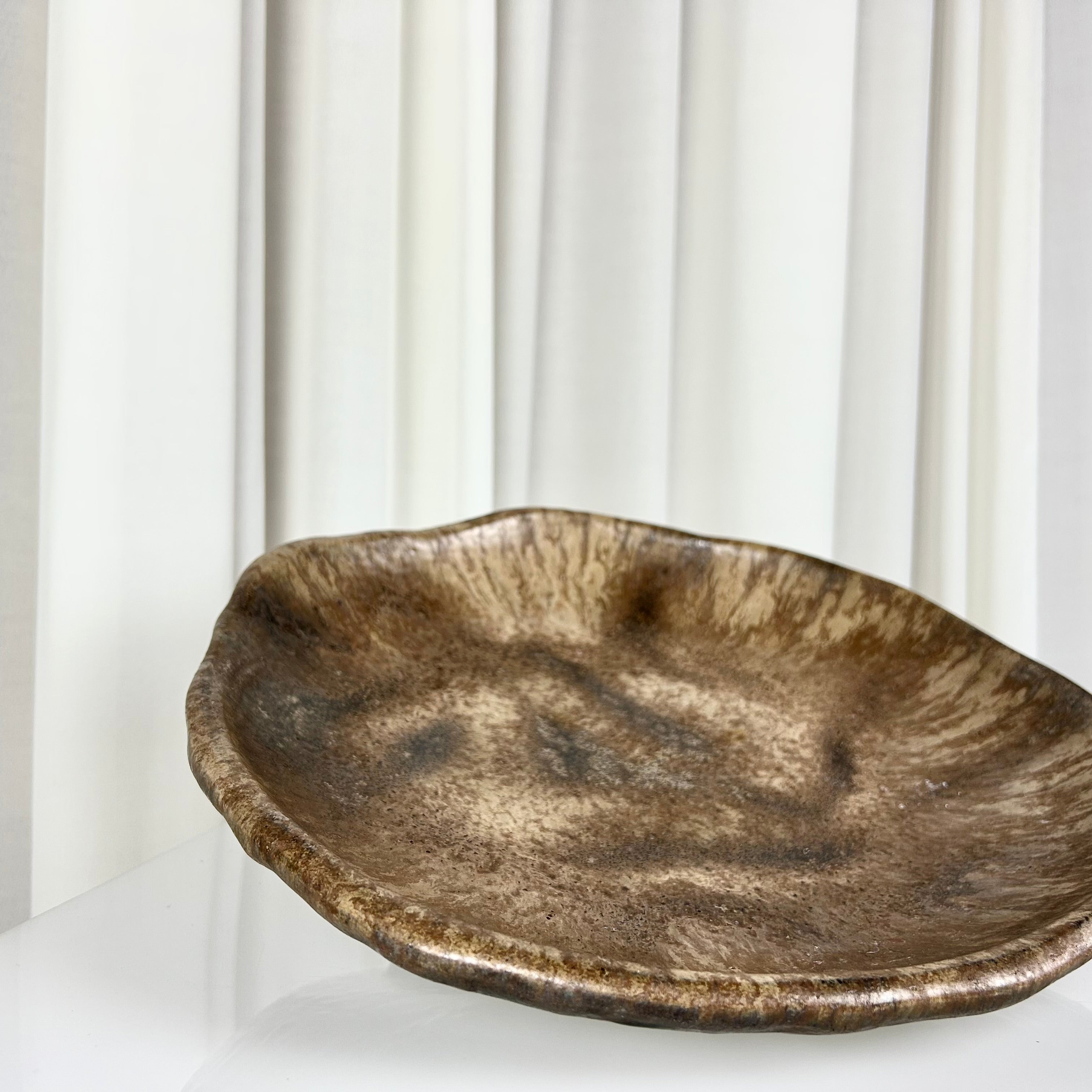 Large Brown Vintage Bowl by Ruscha