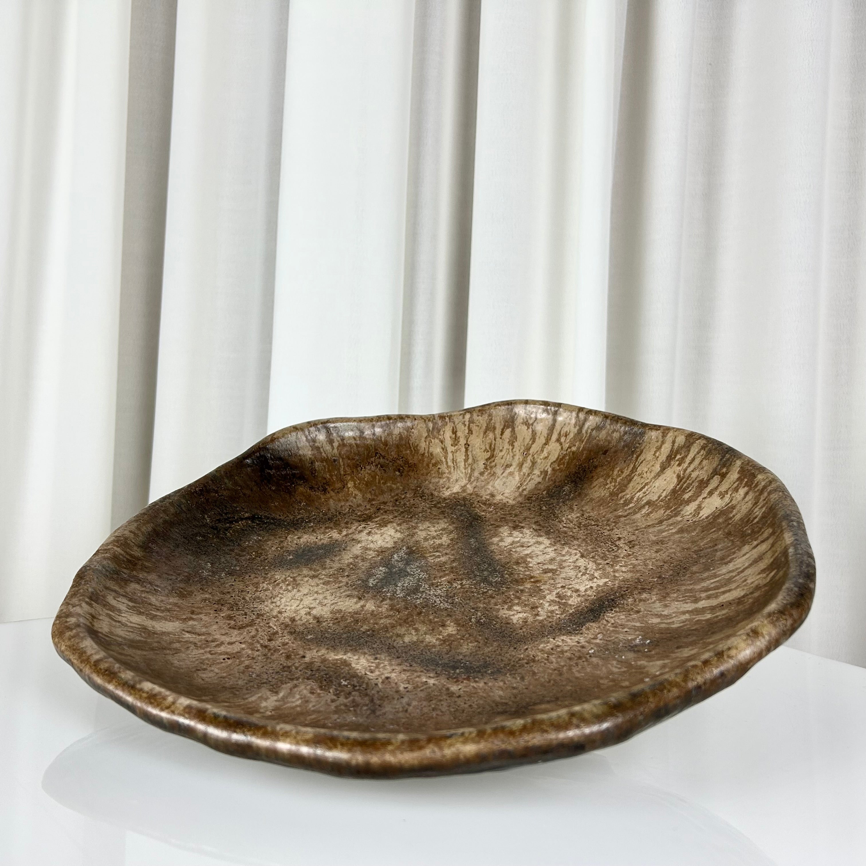 Large Brown Vintage Bowl by Ruscha