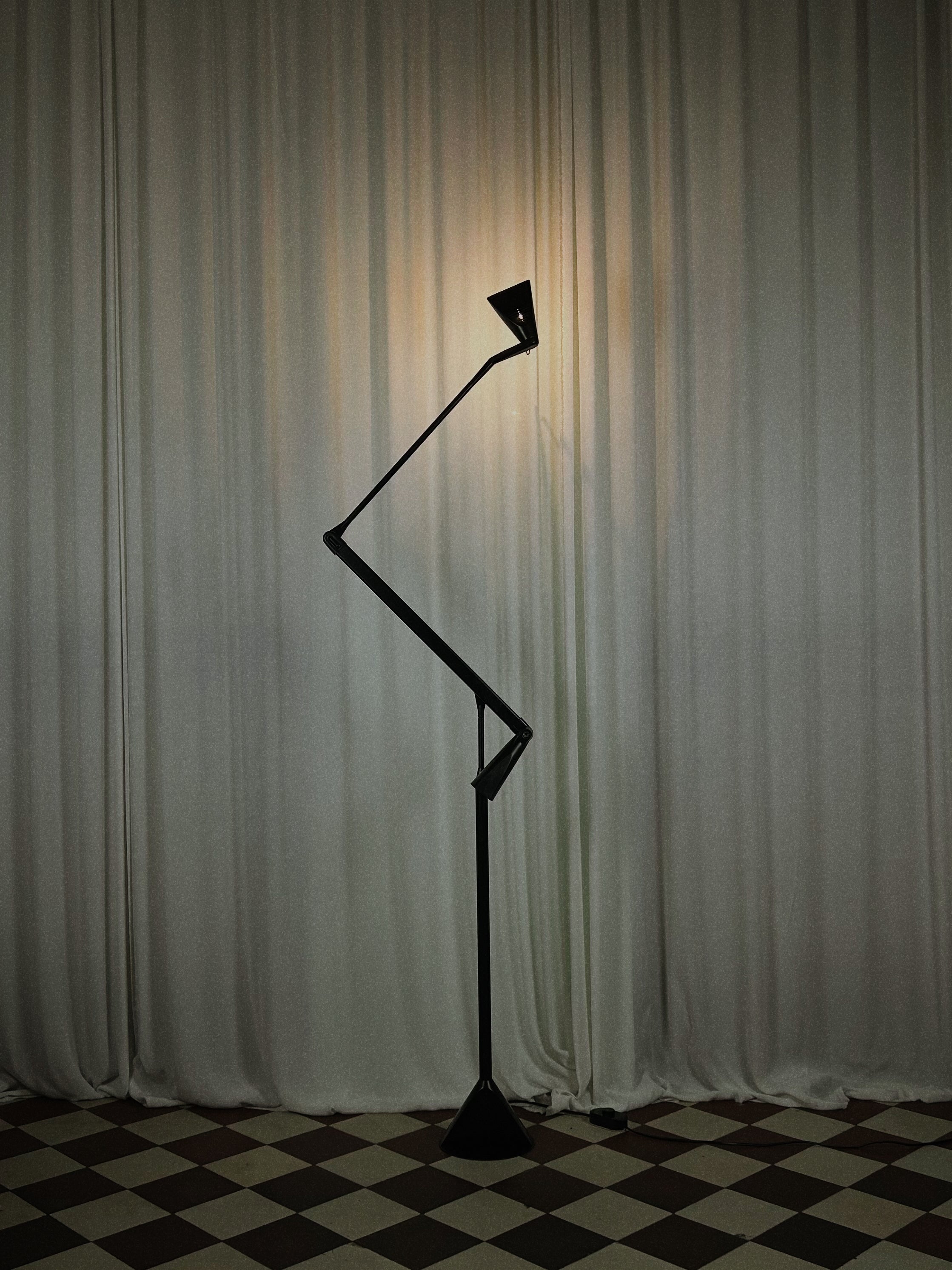 Zelig Terra Floor Lamp in black by Walter Monici for Lumina, 1980s