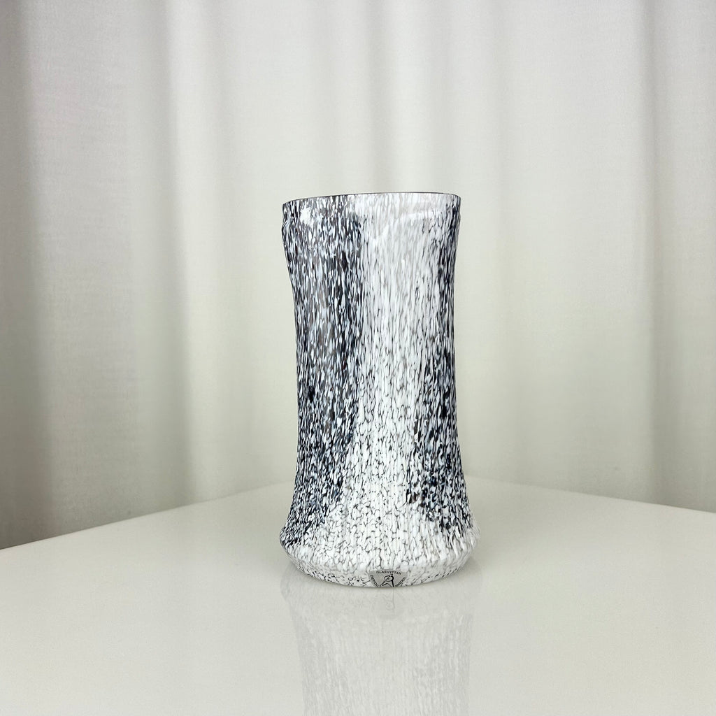 Vintage Speckled Trunk Shaped Glass Vase by Glashyttan, Sweden 1970s