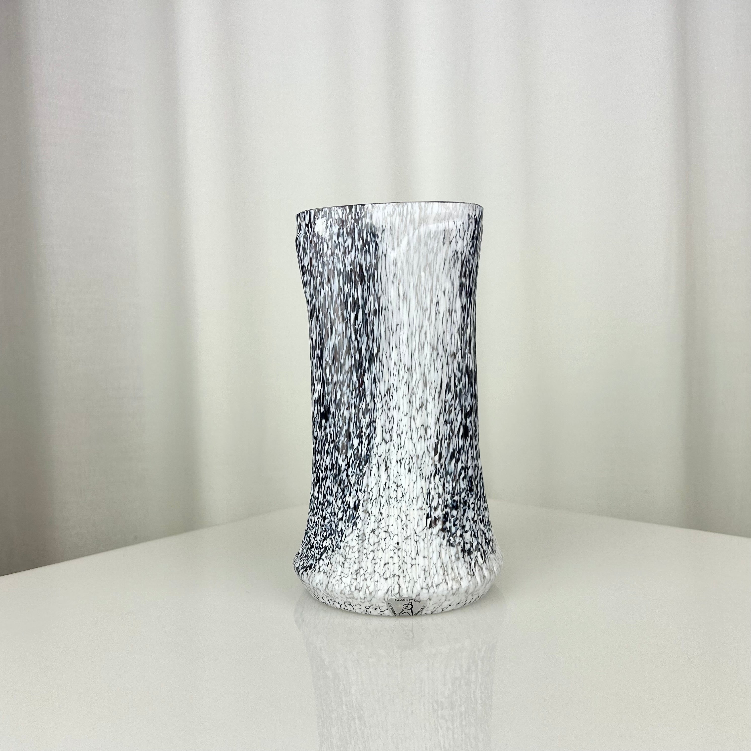 Vintage Speckled Trunk Shaped Glass Vase by Glashyttan, Sweden 1970s