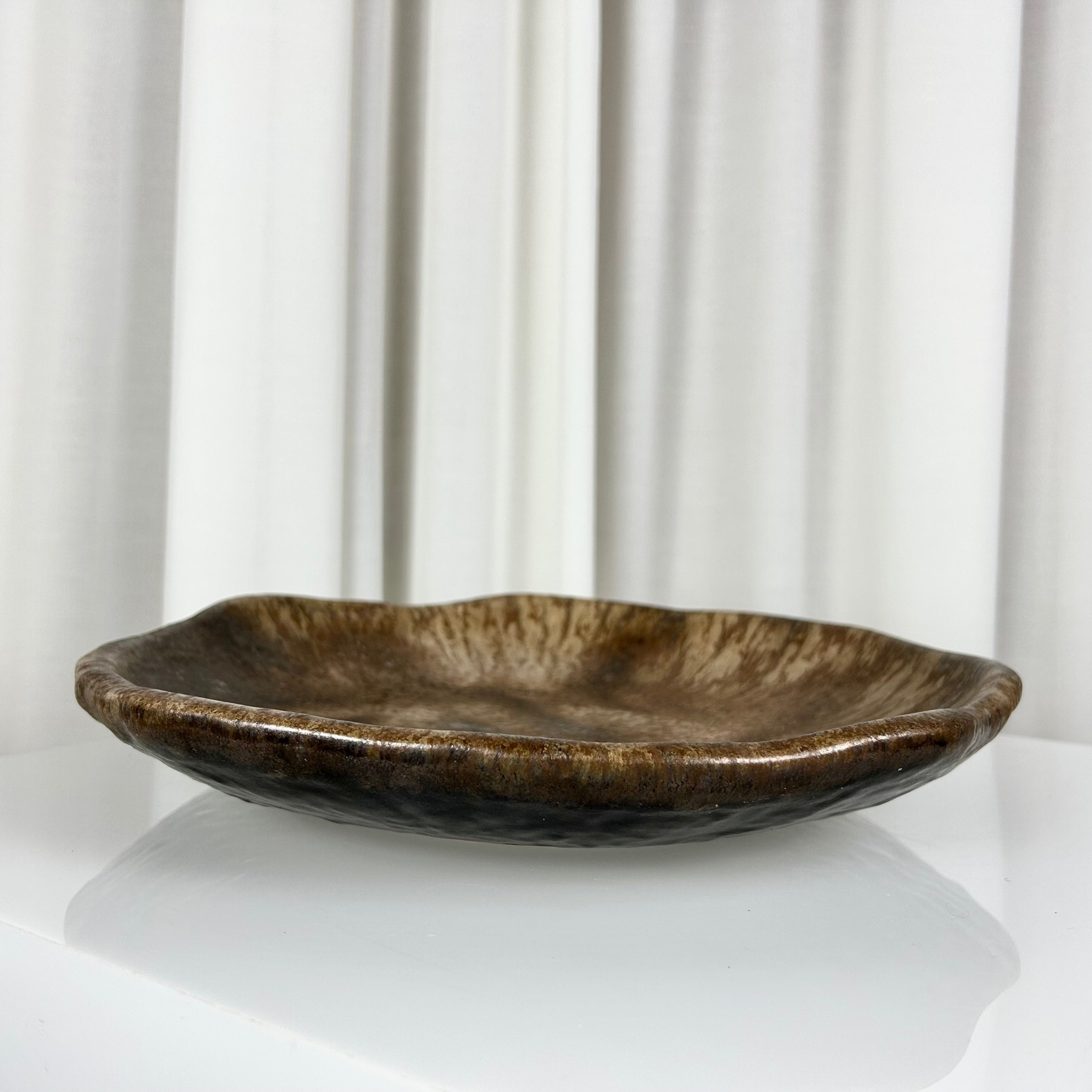 Large Brown Vintage Bowl by Ruscha