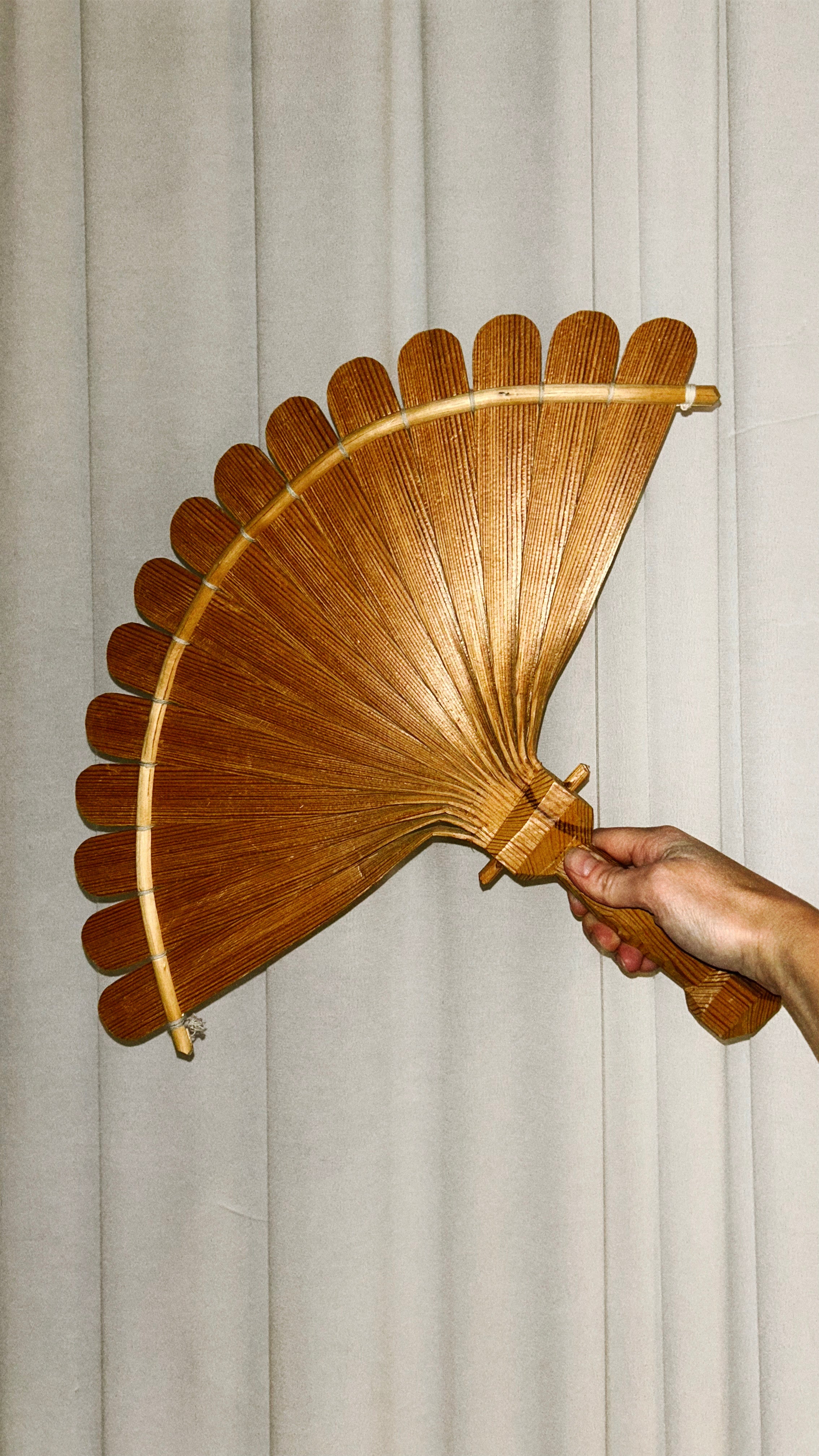 Vintage Handmade Sculptural Swedish Pine Fan / Wall Object