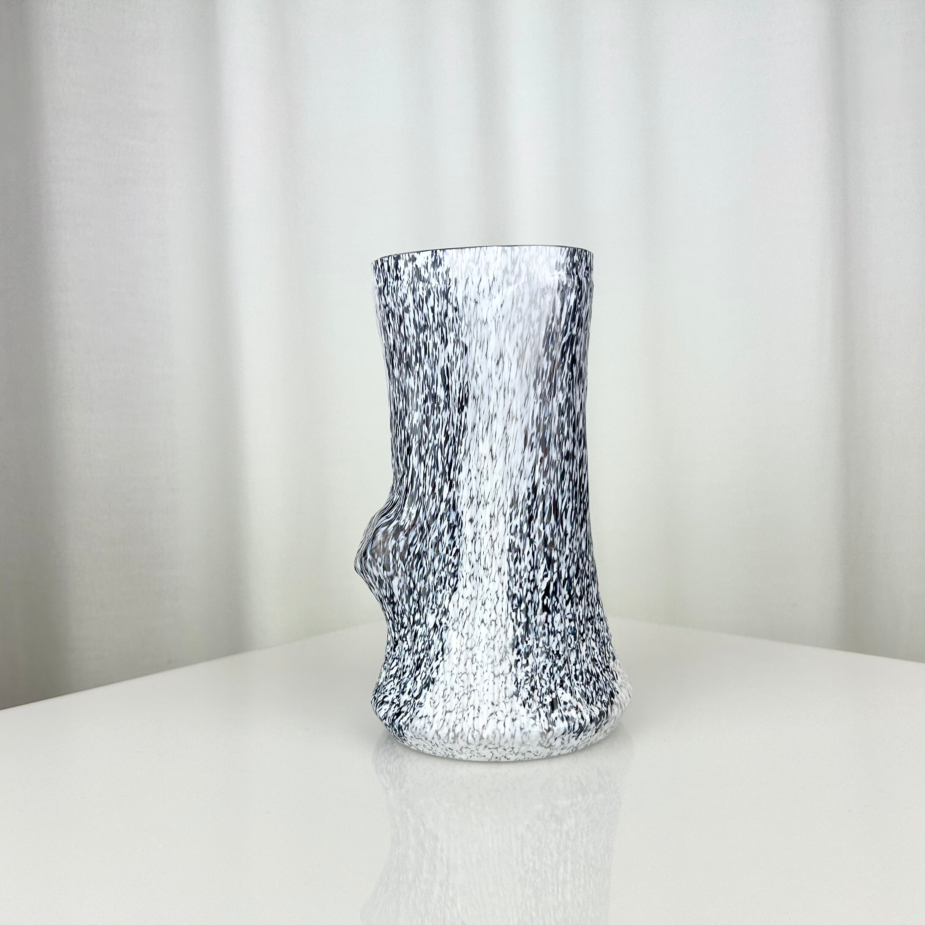 Vintage Speckled Trunk Shaped Glass Vase by Glashyttan, Sweden 1970s