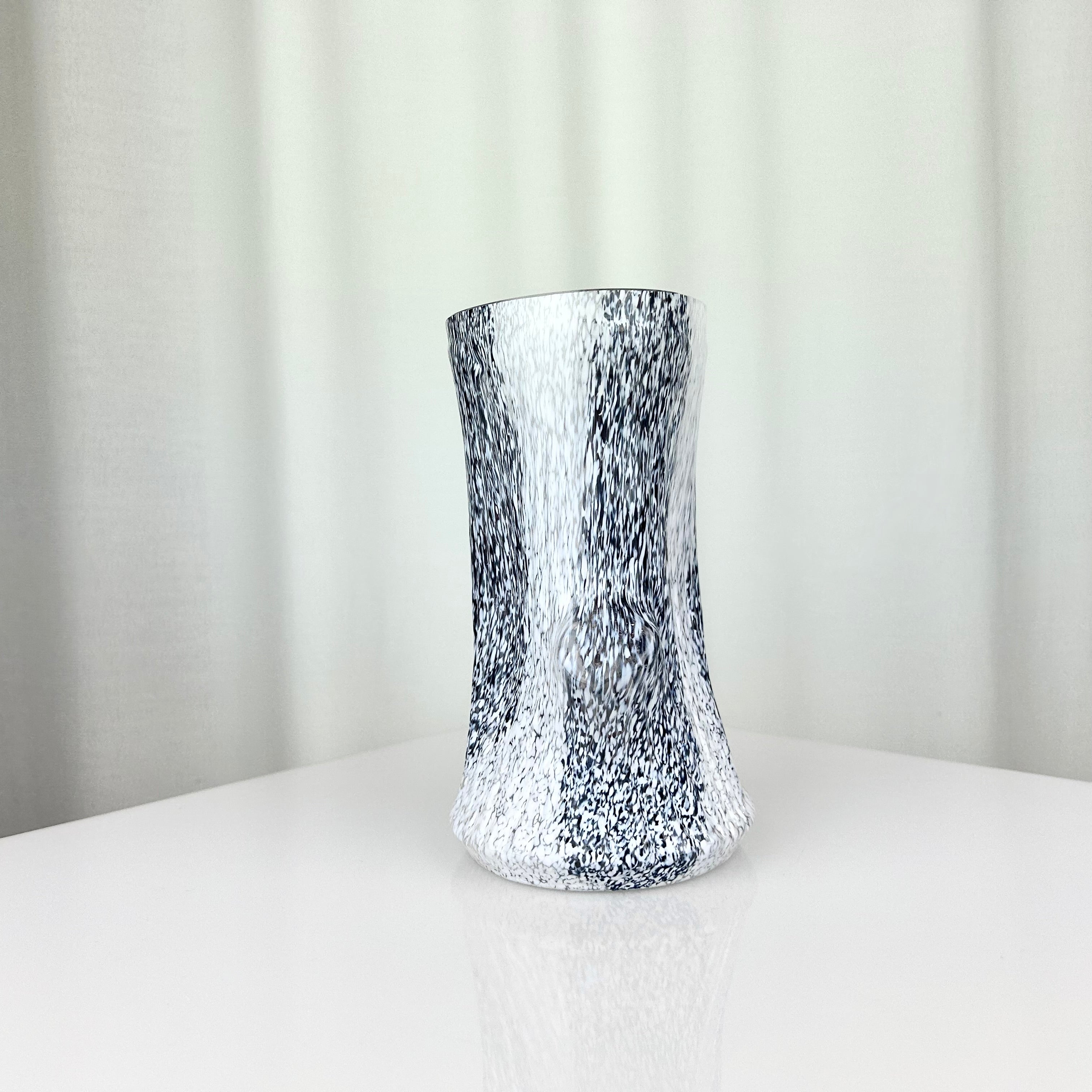 Vintage Speckled Trunk Shaped Glass Vase by Glashyttan, Sweden 1970s