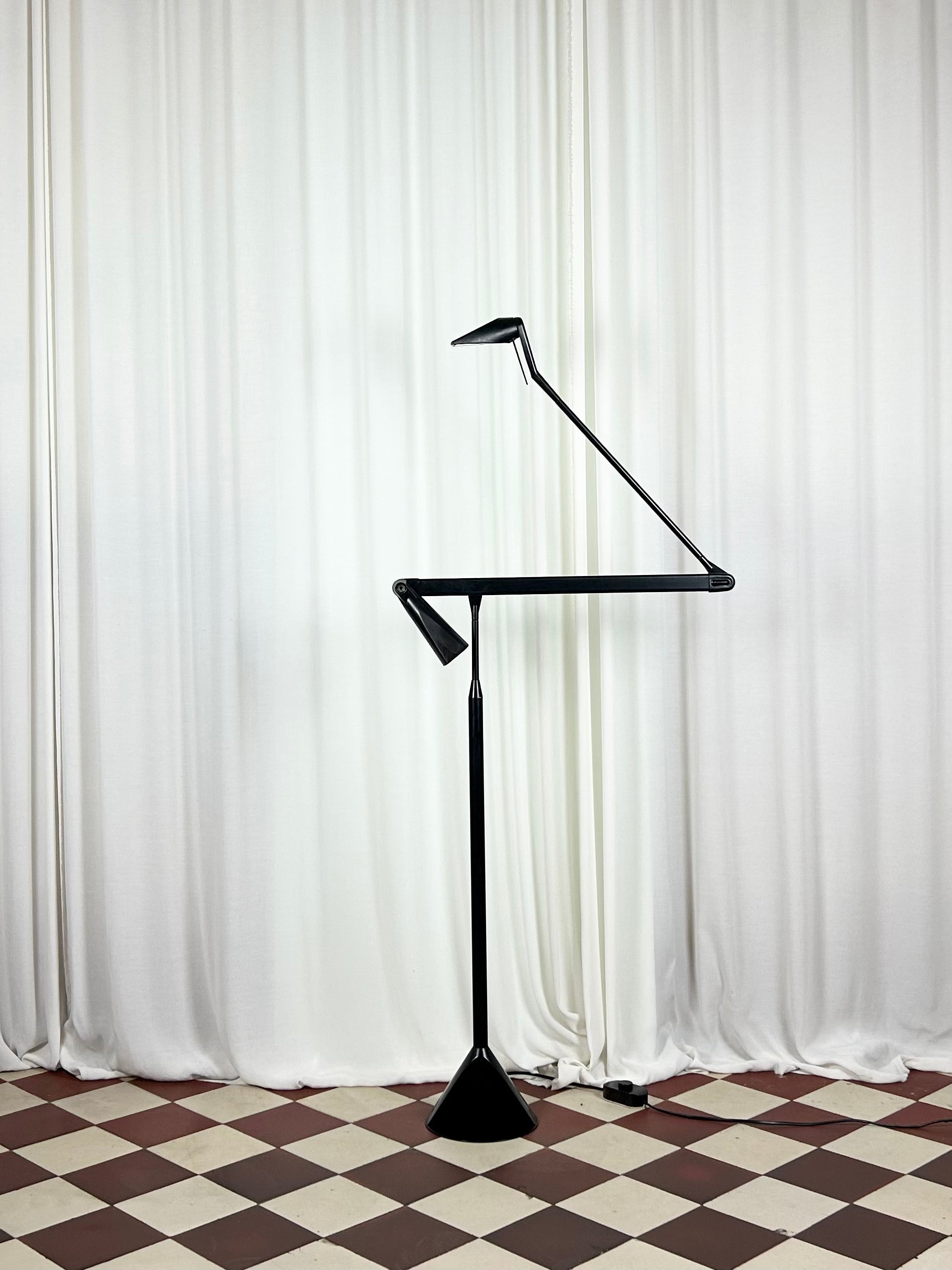 Zelig Terra Floor Lamp in black by Walter Monici for Lumina, 1980s