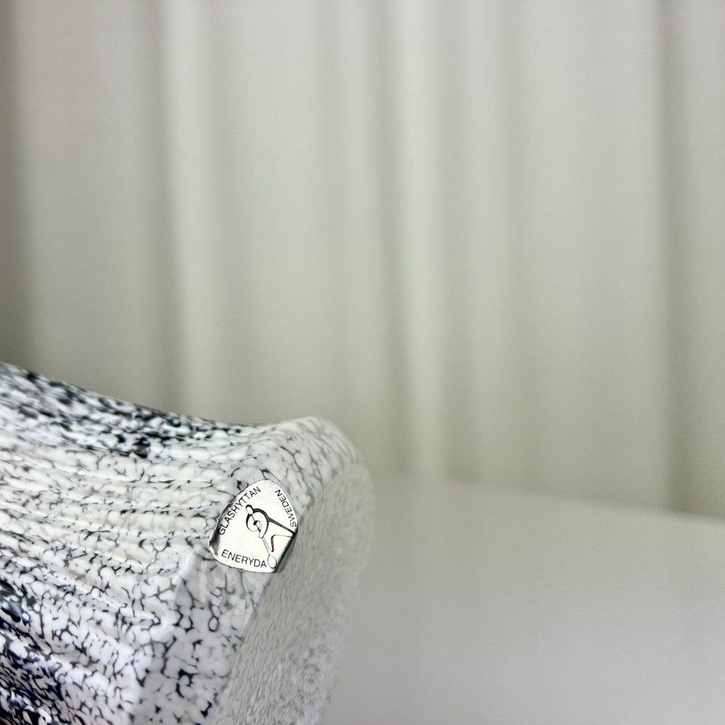 Vintage Speckled Trunk Shaped Glass Vase by Glashyttan, Sweden 1970s