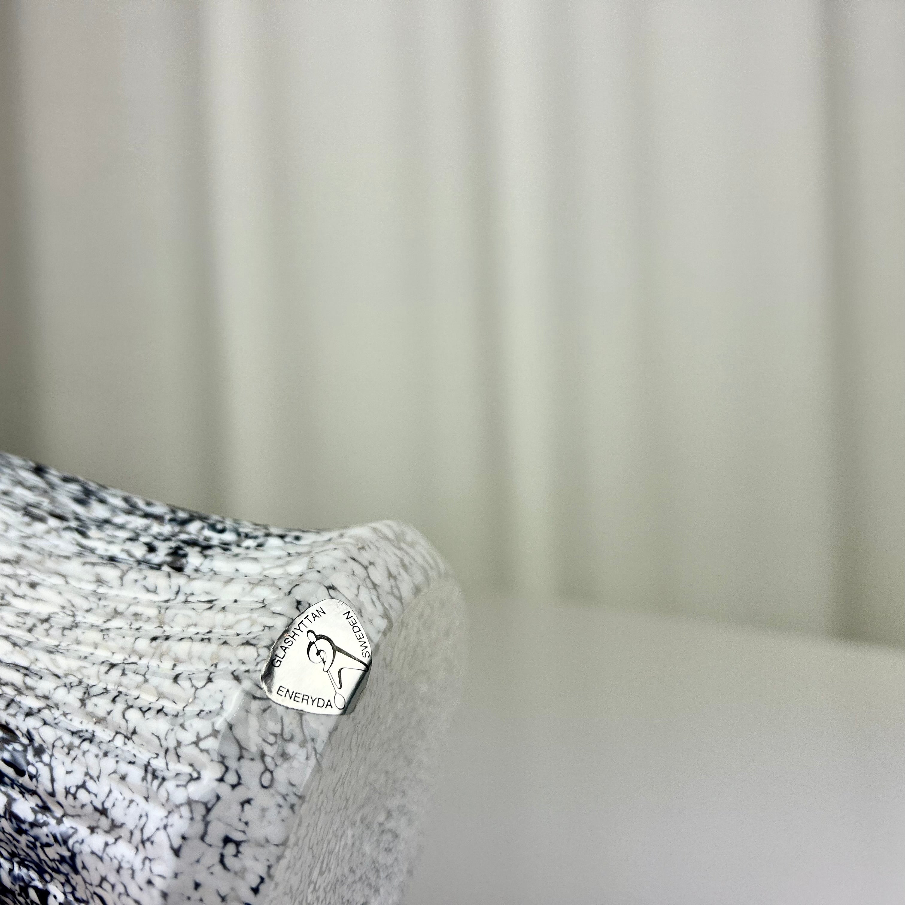 Vintage Speckled Trunk Shaped Glass Vase by Glashyttan, Sweden 1970s