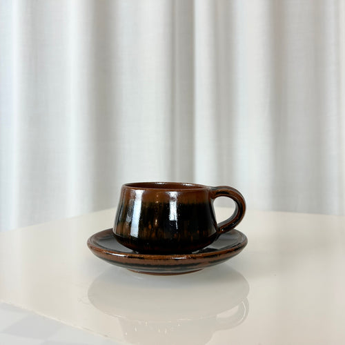 Ceramic cup and saucer from Aylesford