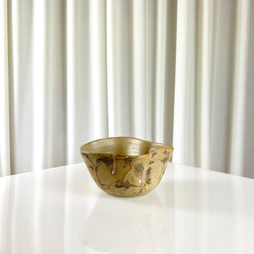 Ceramic beige bowl with pattern