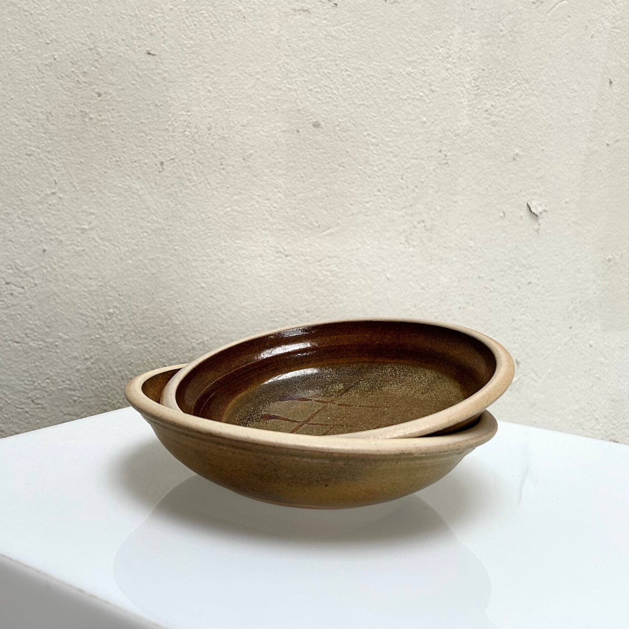 Handmade Brown Vintage Stoneware Bowl