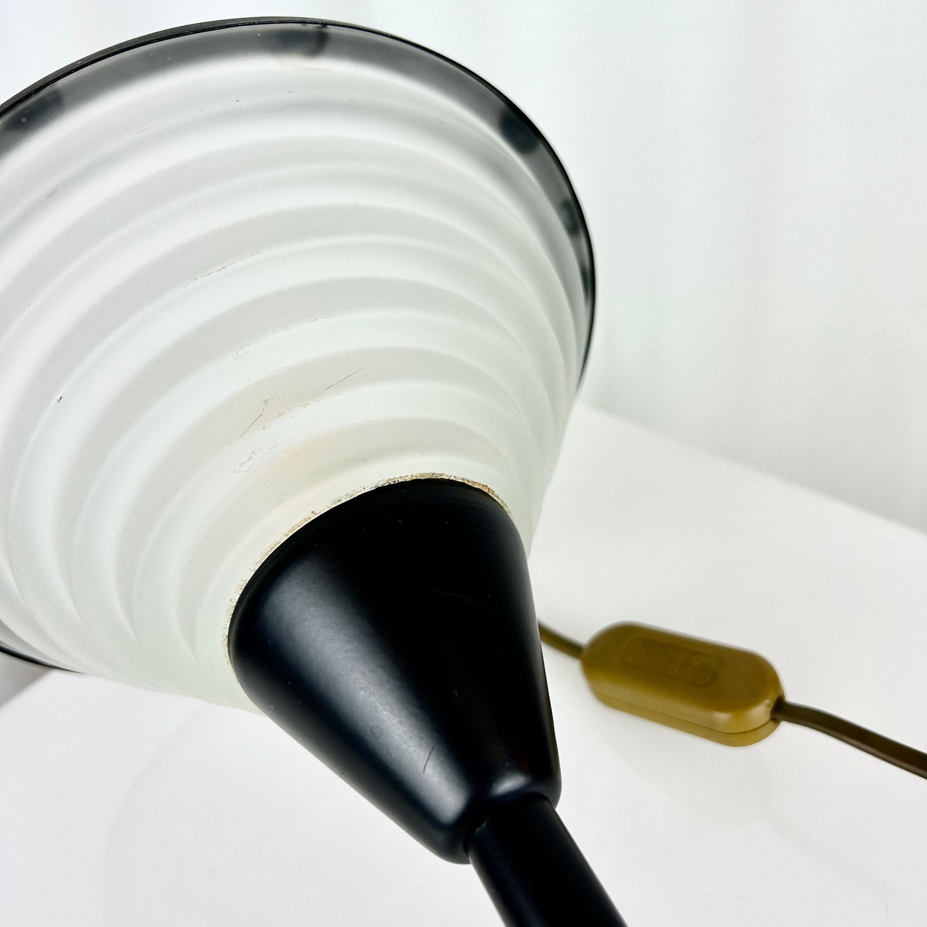 Vintage Postmodern Memphis Style Table Lamp with Glass Shade, 1980s