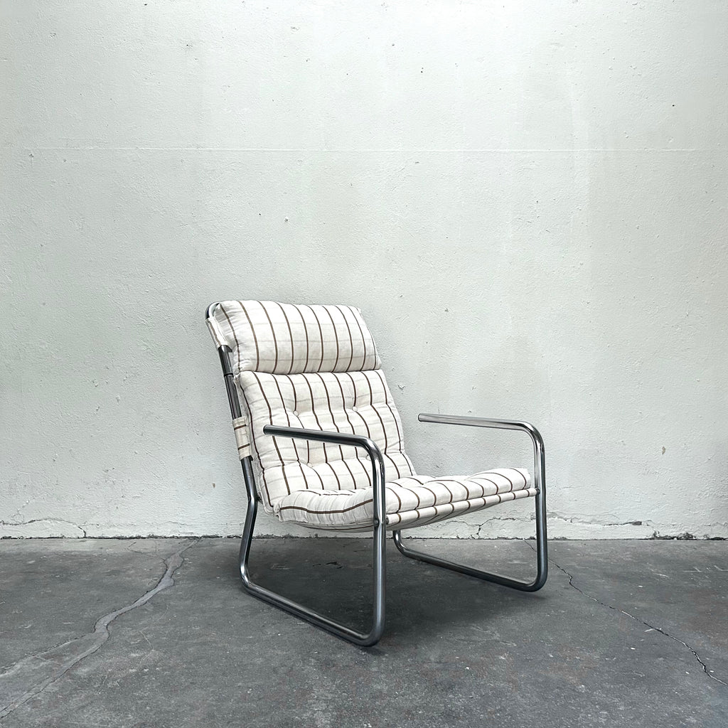 Chrome-framed Vintage Lounge Chair, 1970s