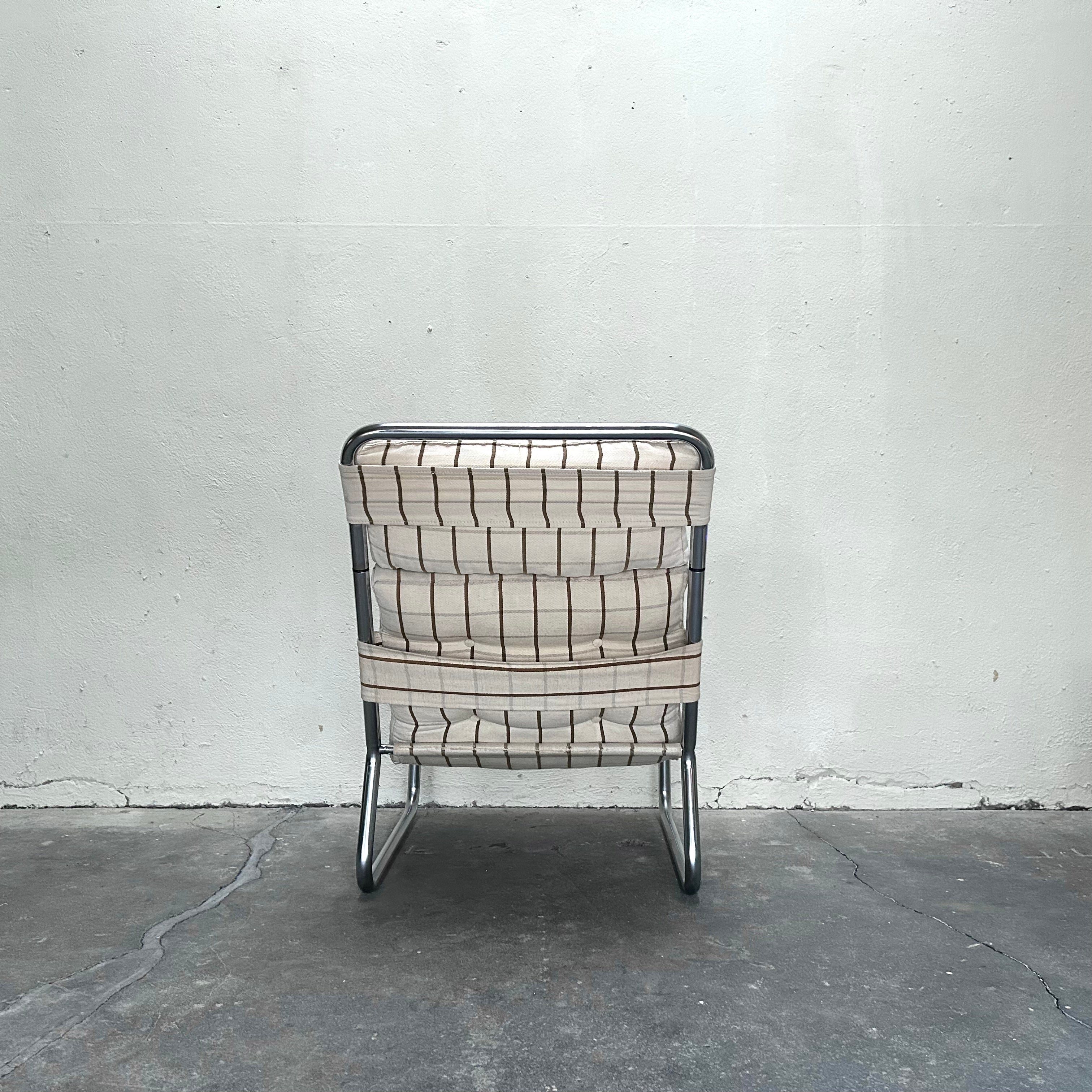 Chrome-framed Vintage Lounge Chair, 1970s