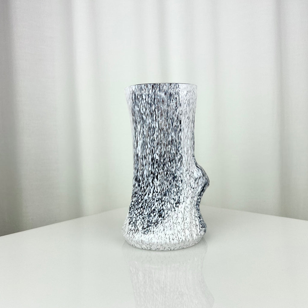 Vintage Speckled Trunk Shaped Glass Vase by Glashyttan, Sweden 1970s