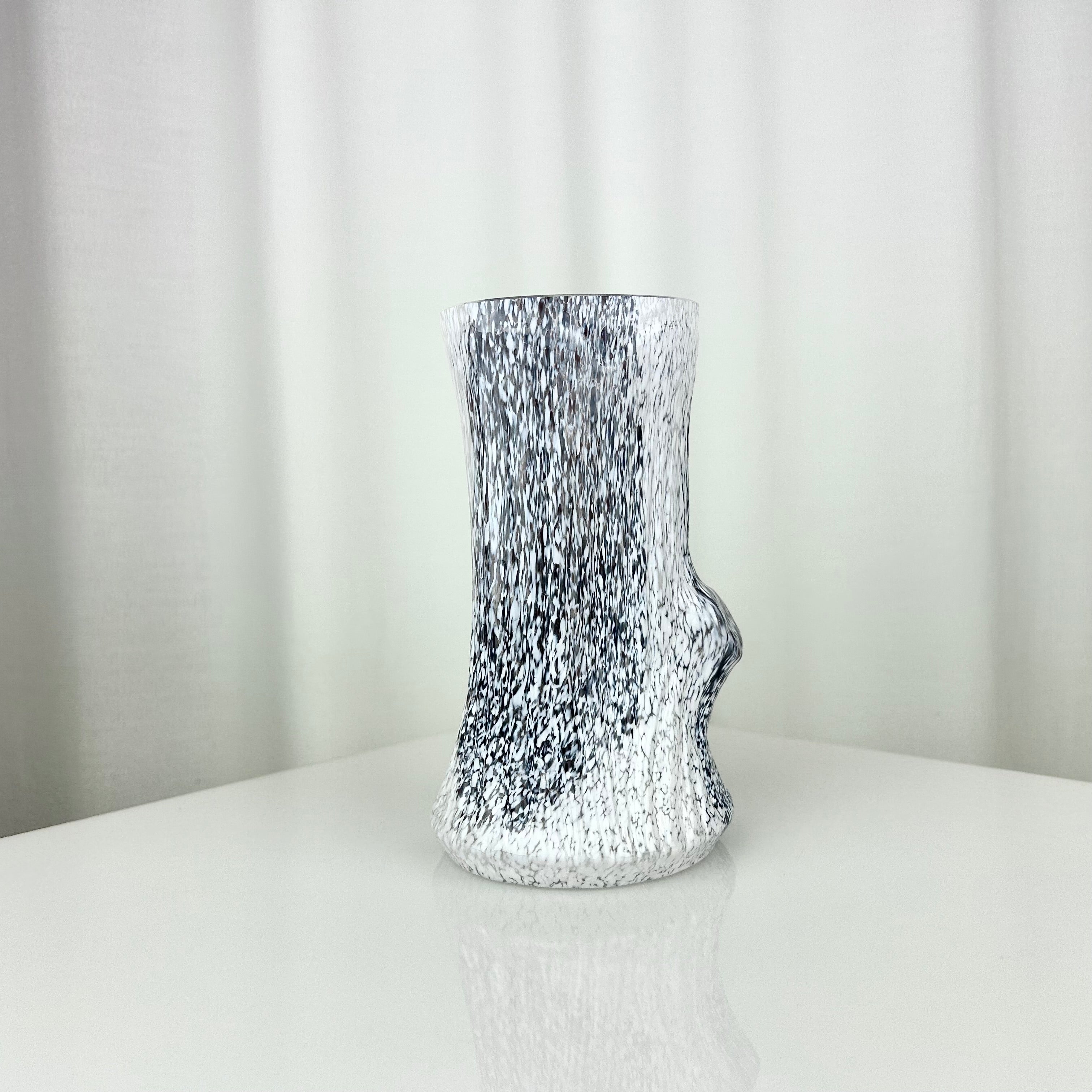 Vintage Speckled Trunk Shaped Glass Vase by Glashyttan, Sweden 1970s