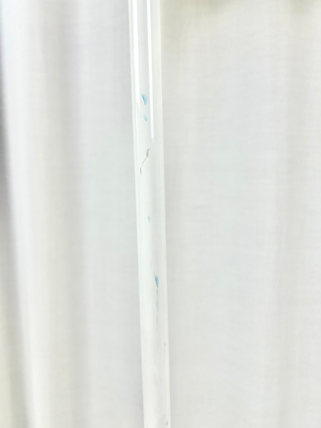 Egon Hillebrand three-arm floor lamp, closeup of small imperfections on lamp foot