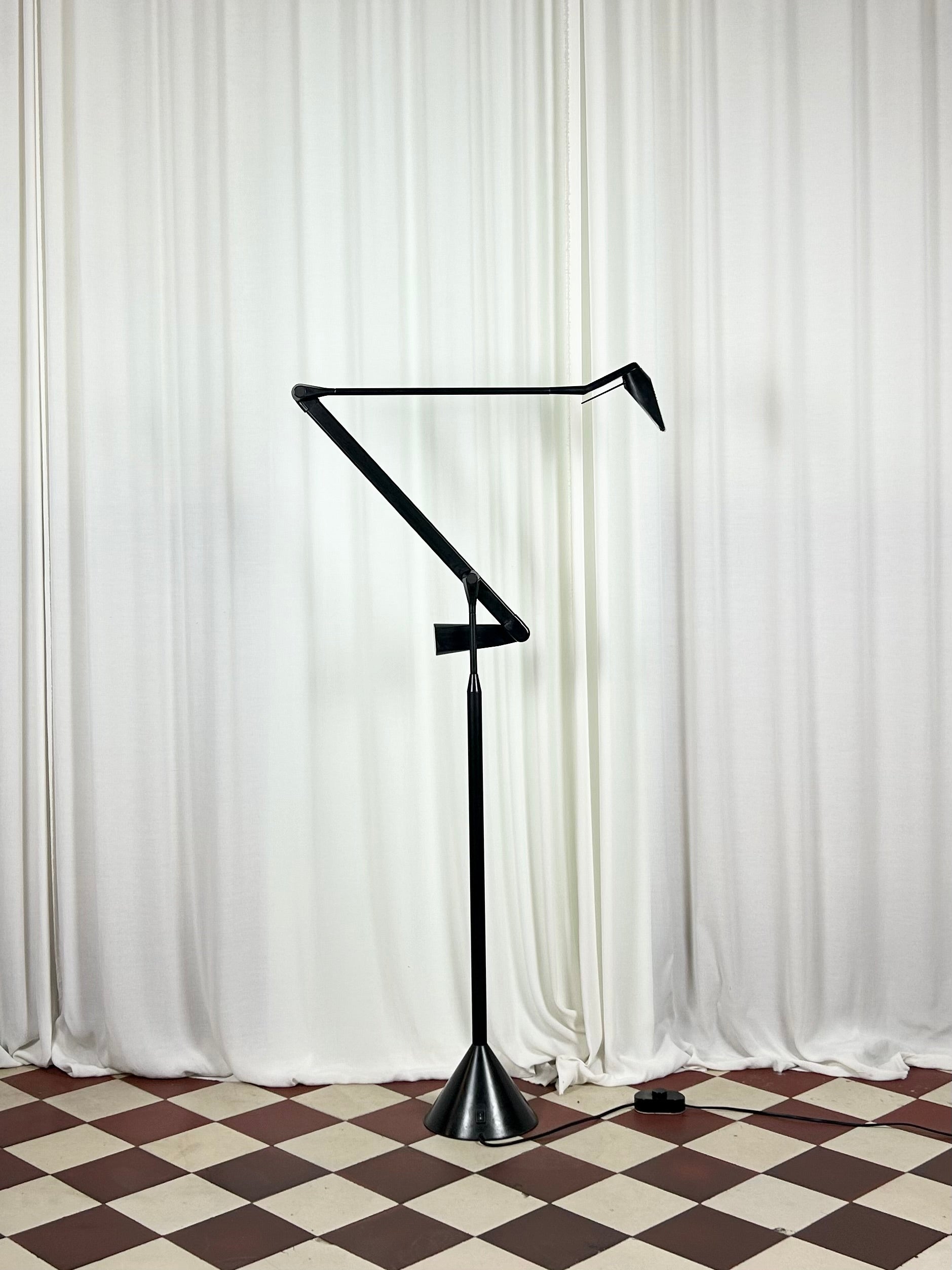 Zelig Terra Floor Lamp in black by Walter Monici for Lumina, 1980s