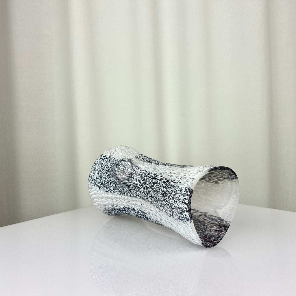 Vintage Speckled Trunk Shaped Glass Vase by Glashyttan, Sweden 1970s