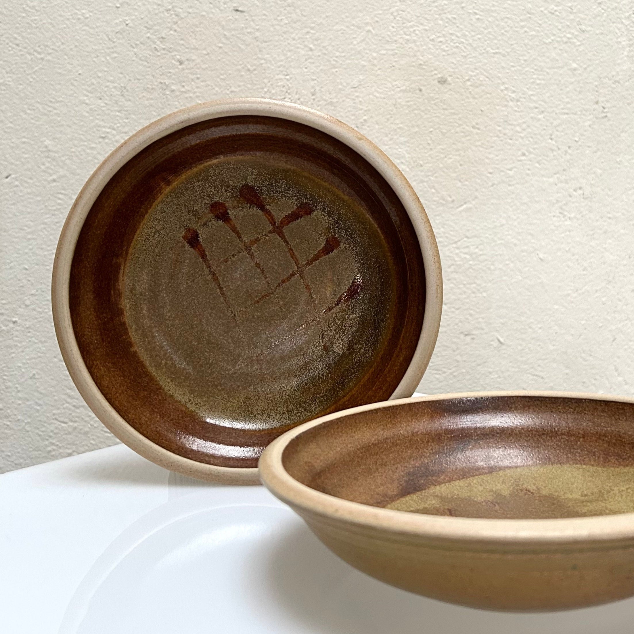 Handmade Brown Vintage Stoneware Bowl
