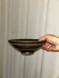 Brown/black striped ceramic bowl