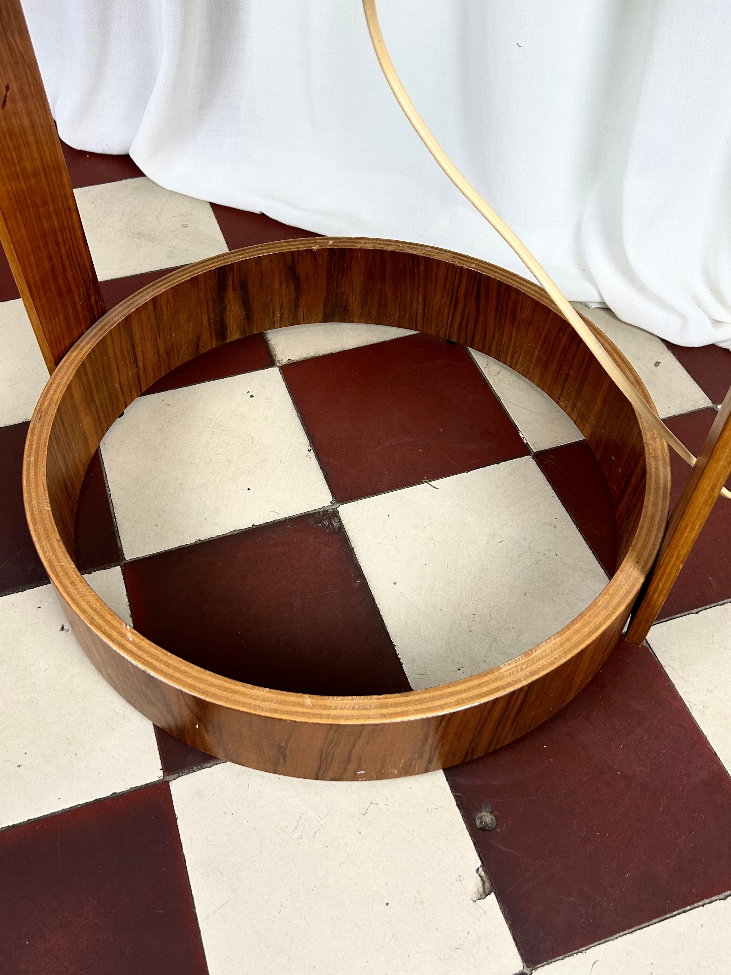 Lamp foot of a vintage floorlamp in walnut from Temde, Switzerland 1960s