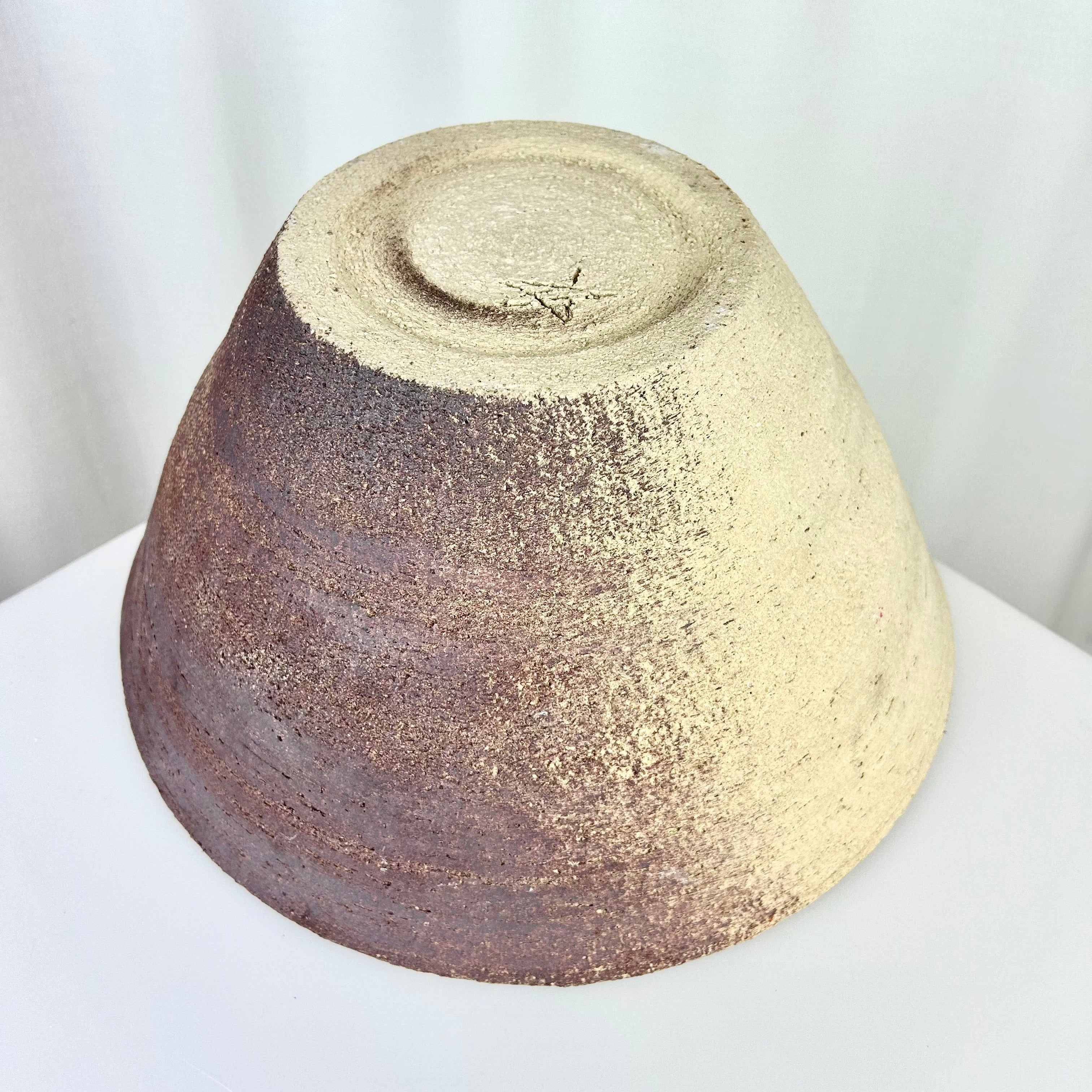 XL Vintage Matte Textured Stoneware bowl, bottom side up