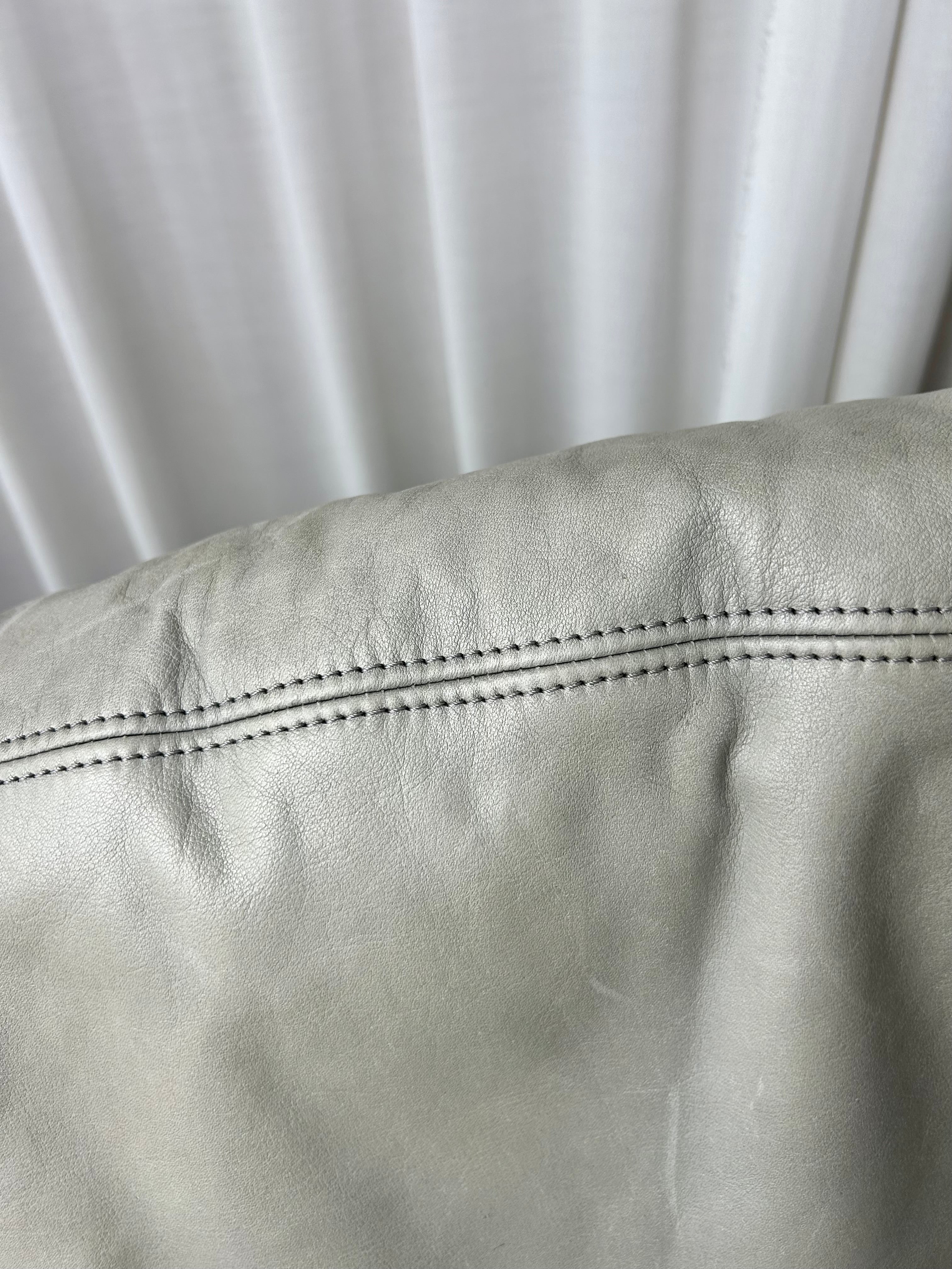 Closeup of leather and stitches from Air Sofa by Hain & Thome