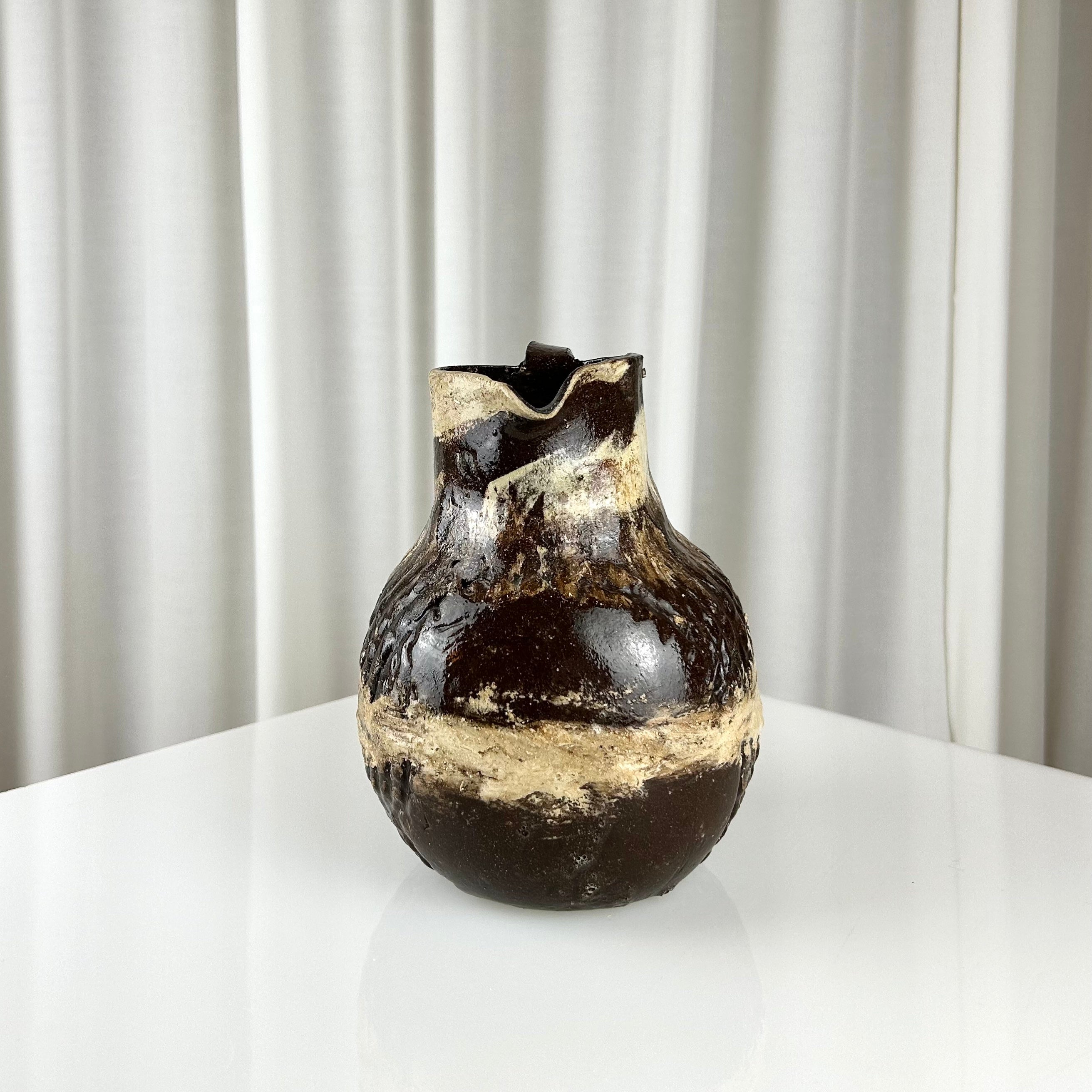 Handcrafted Brown Beige Decanter