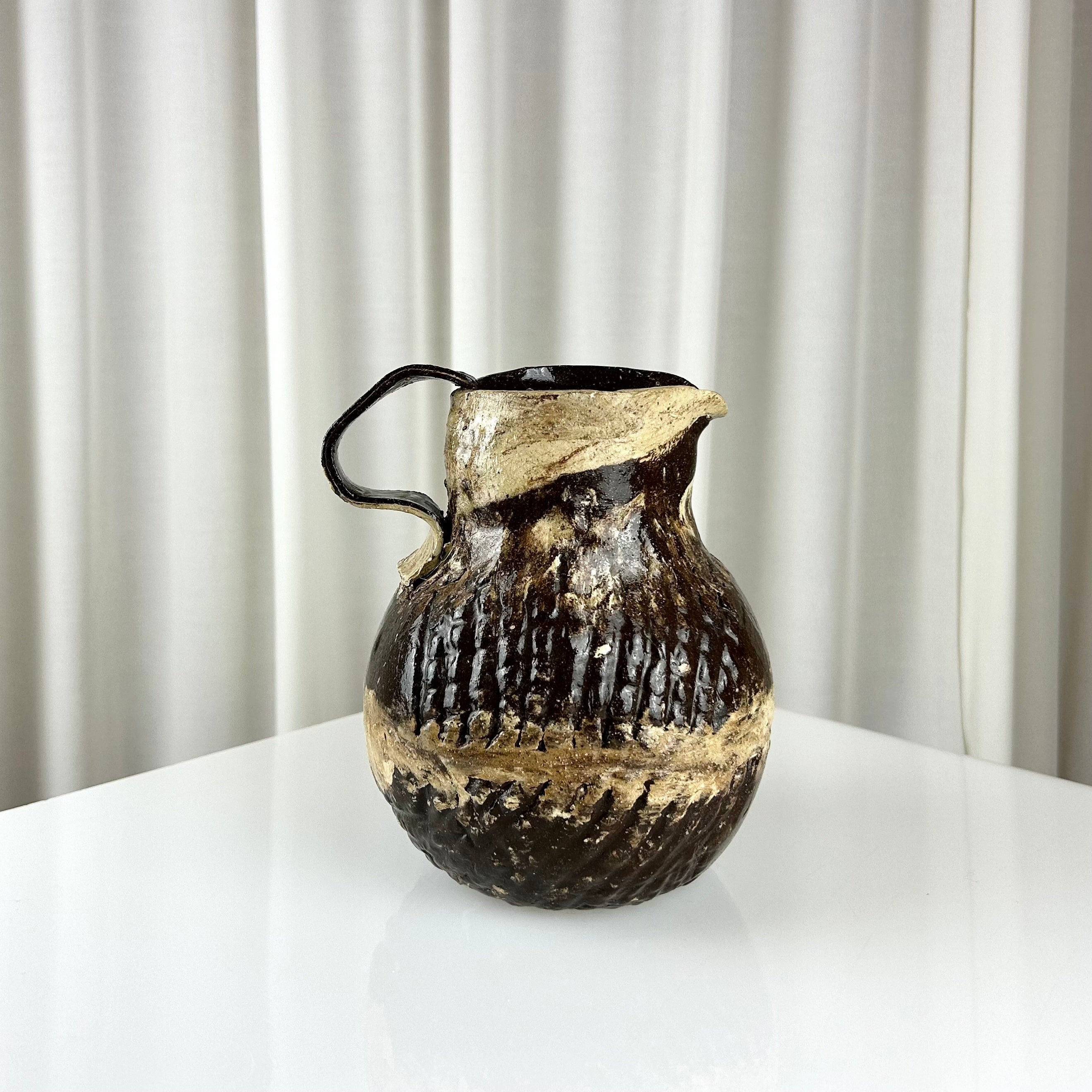 Handcrafted Brown Beige Decanter