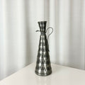 Norwegian pewter jug with hammered surface, conical shape and detachable lid, 29.5 cm tall