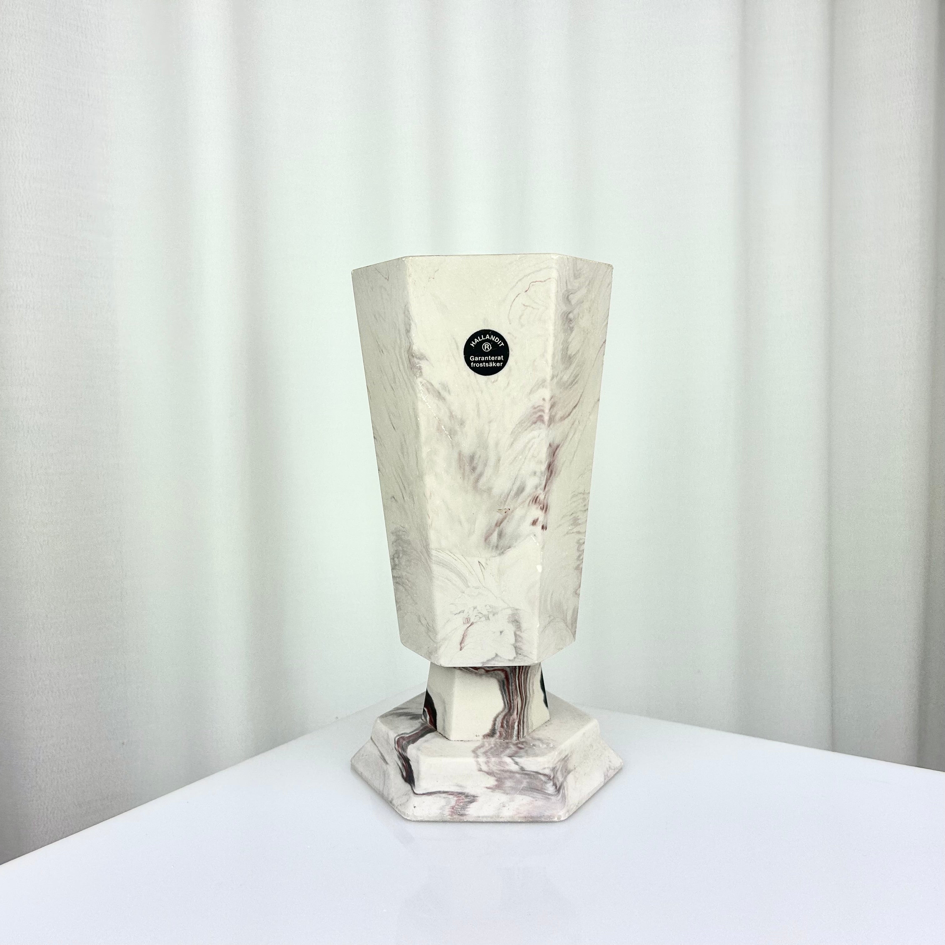 Vintage Hallandite Pedestal Vase, Sweden 1980s, label fronted